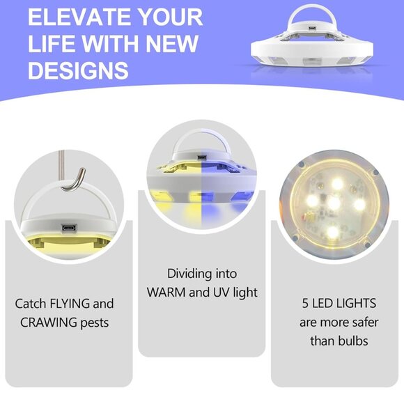 2 Packs Flea Traps for Inside Your Home with 6 Sticky Pads and USB Cable, Flea L - Picture 4 of 7